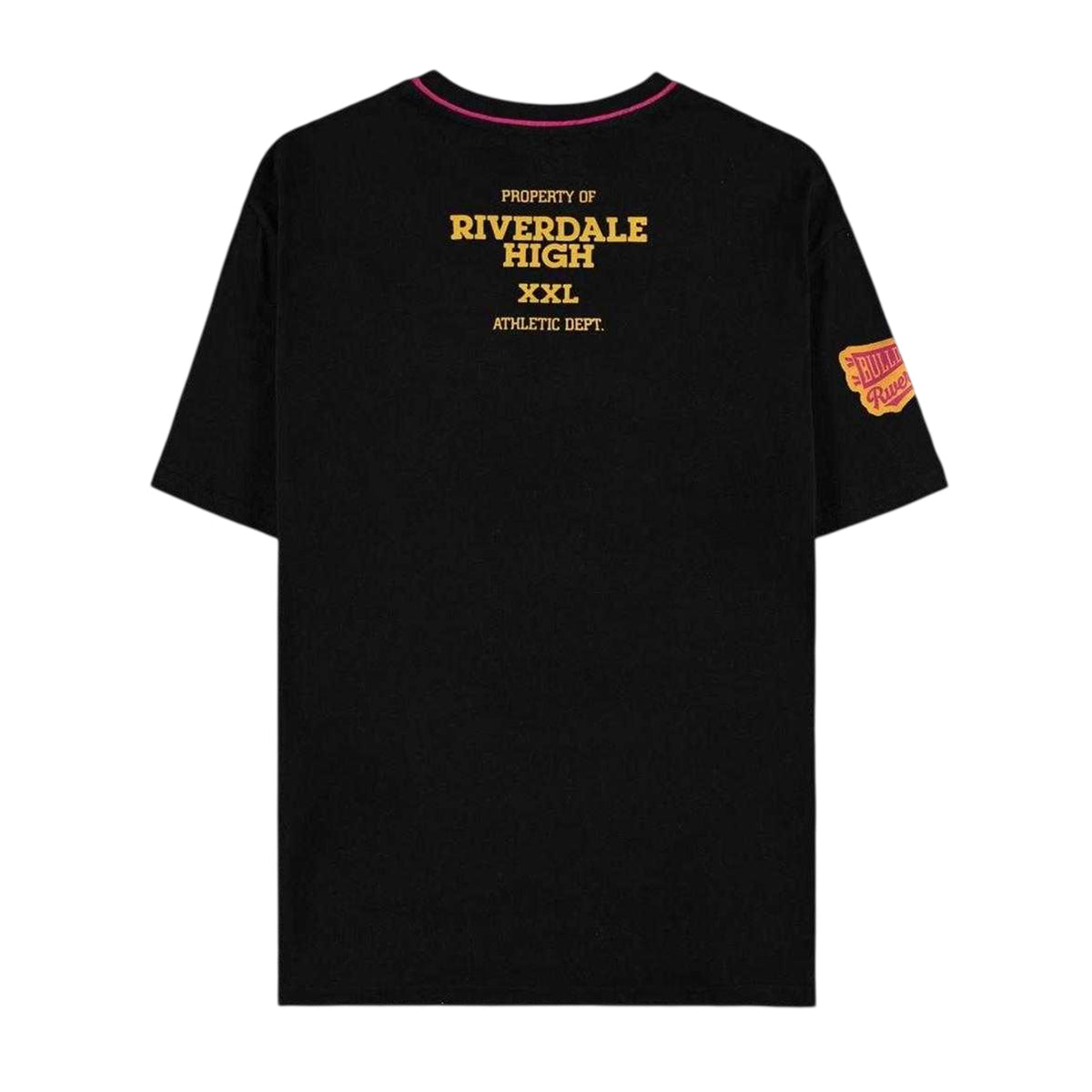 Black-Pink - Back - Riverdale Womens-Ladies Bulldog Regular T-Shirt