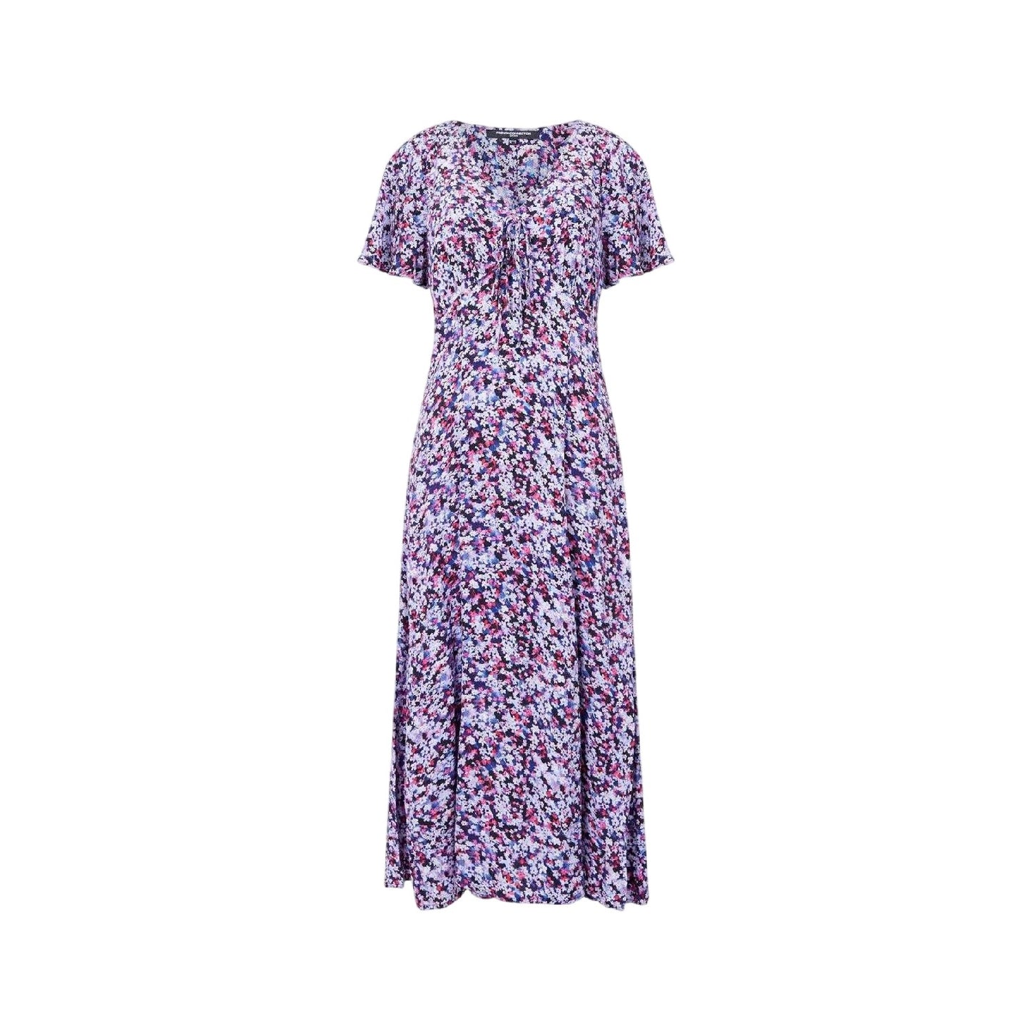 Blue - Front - French Connection Womens-Ladies Lizzy Fitted And Flared Midi Dress