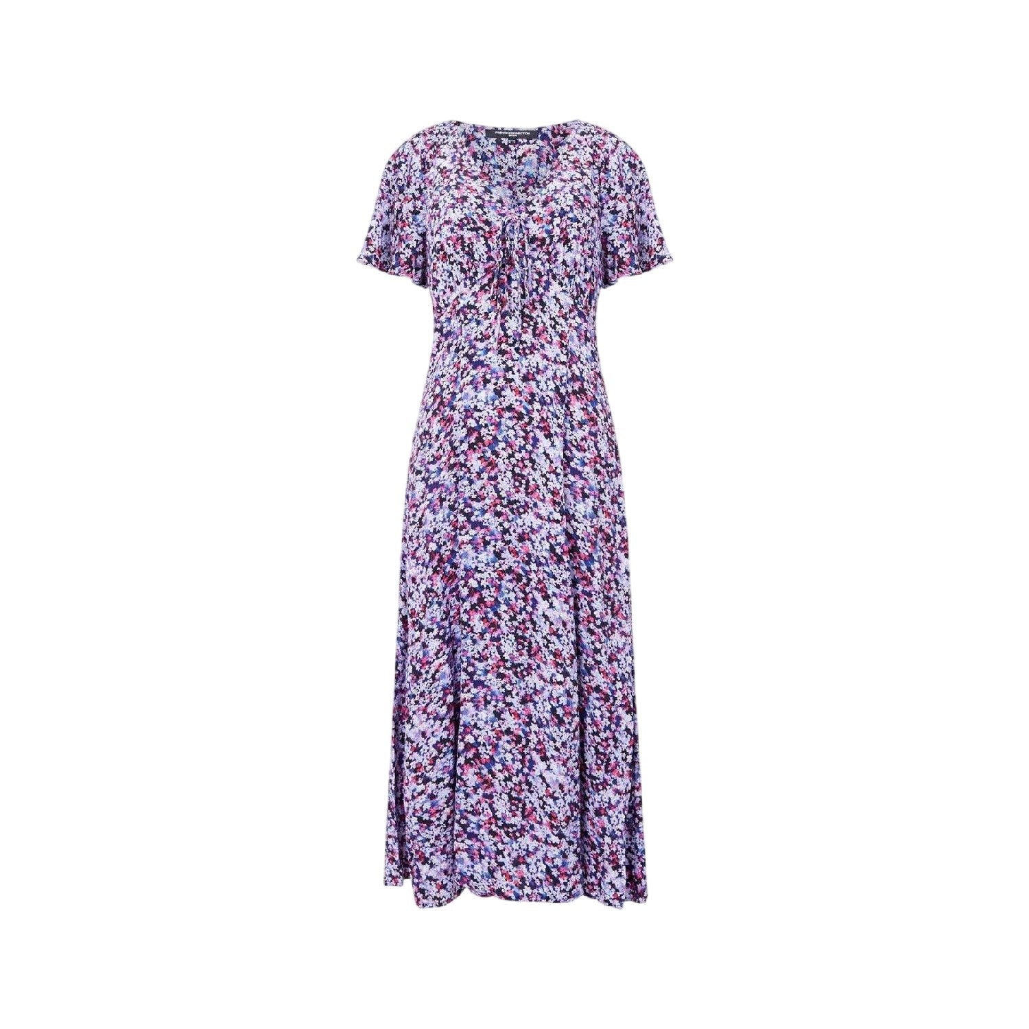 Blue - Front - French Connection Womens-Ladies Lizzy Fitted And Flared Midi Dress