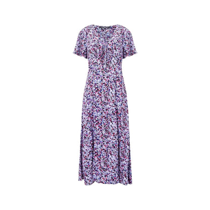 Blue - Front - French Connection Womens-Ladies Lizzy Fitted And Flared Midi Dress