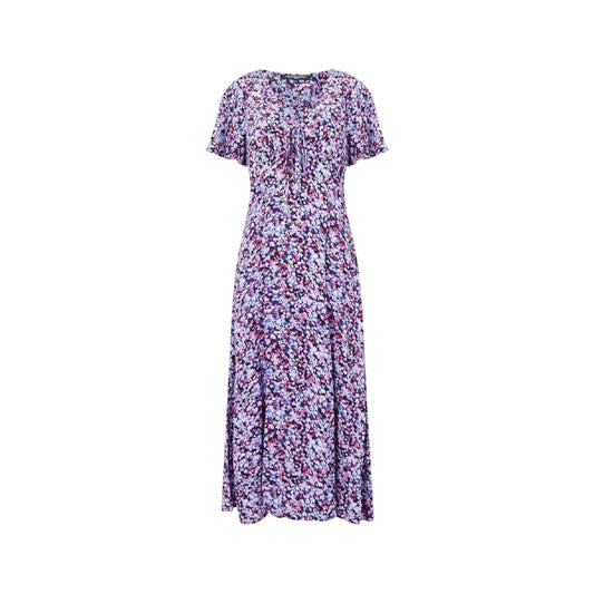 Blue - Front - French Connection Womens-Ladies Lizzy Fitted And Flared Midi Dress