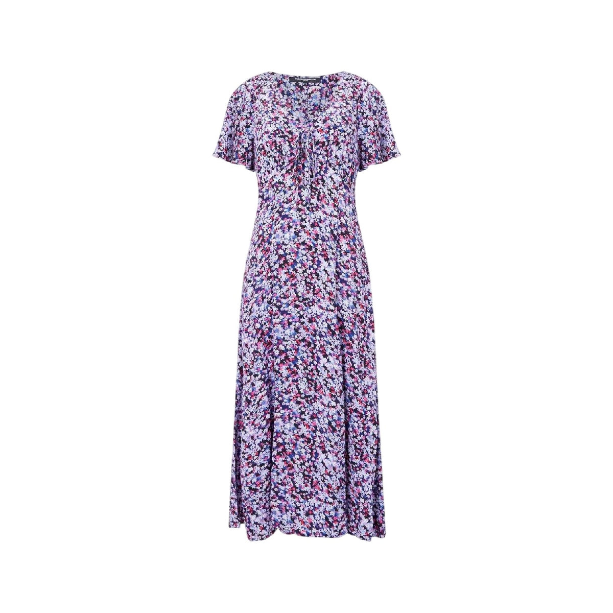 Blue - Front - French Connection Womens-Ladies Lizzy Fitted And Flared Midi Dress