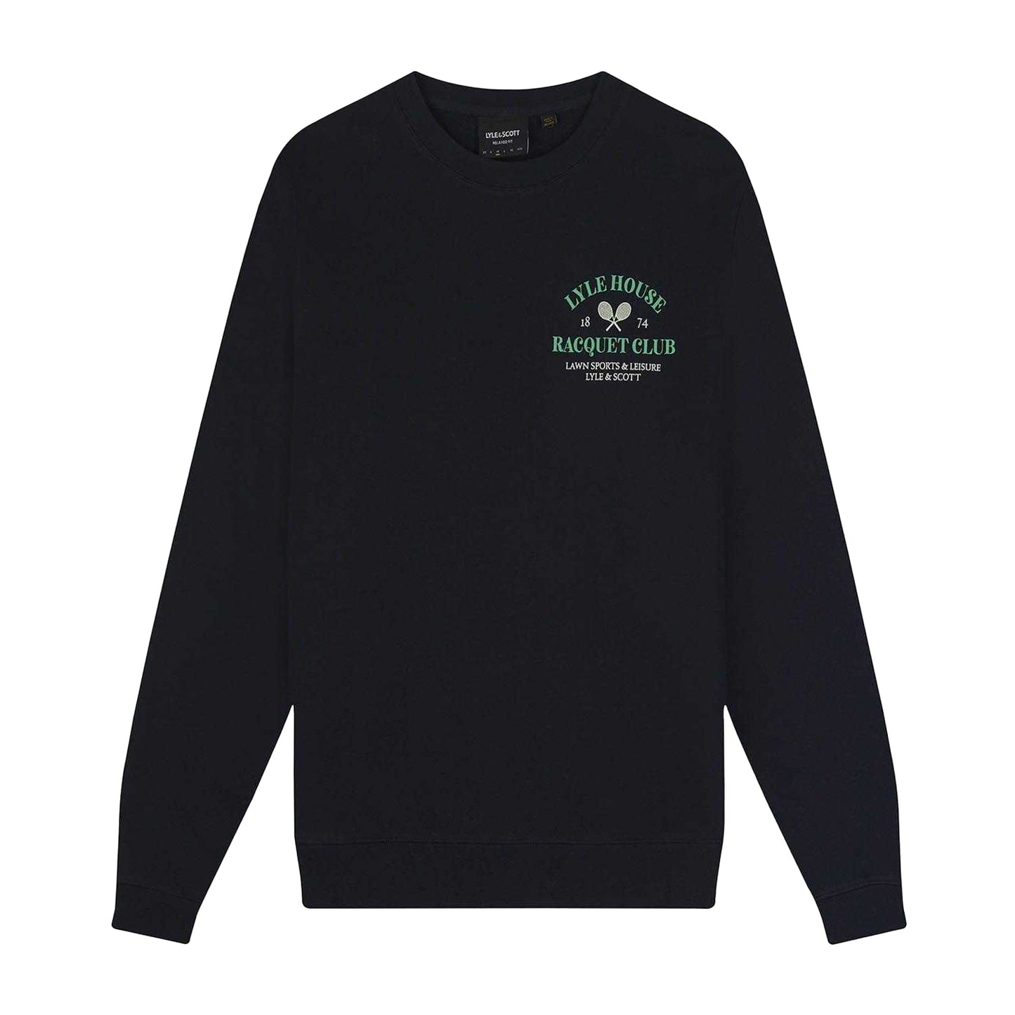 Navy - Front - Lyle & Scott Mens Racquet Club Graphic Sweatshirt