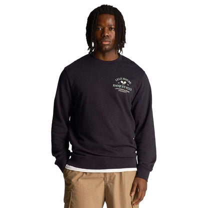 Navy - Side - Lyle & Scott Mens Racquet Club Graphic Sweatshirt