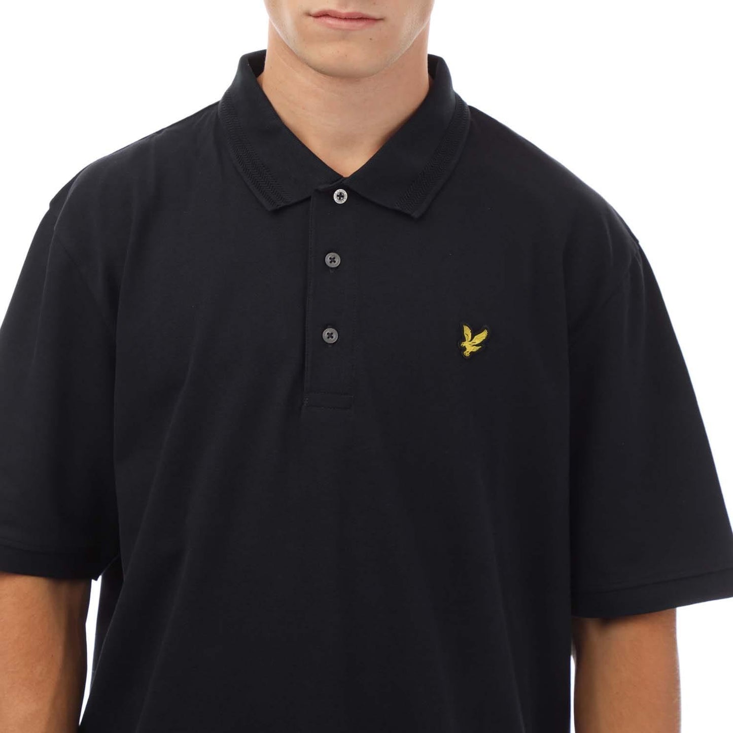 Navy - Side - Lyle & Scott Mens Rally Tipped Polo Shirt