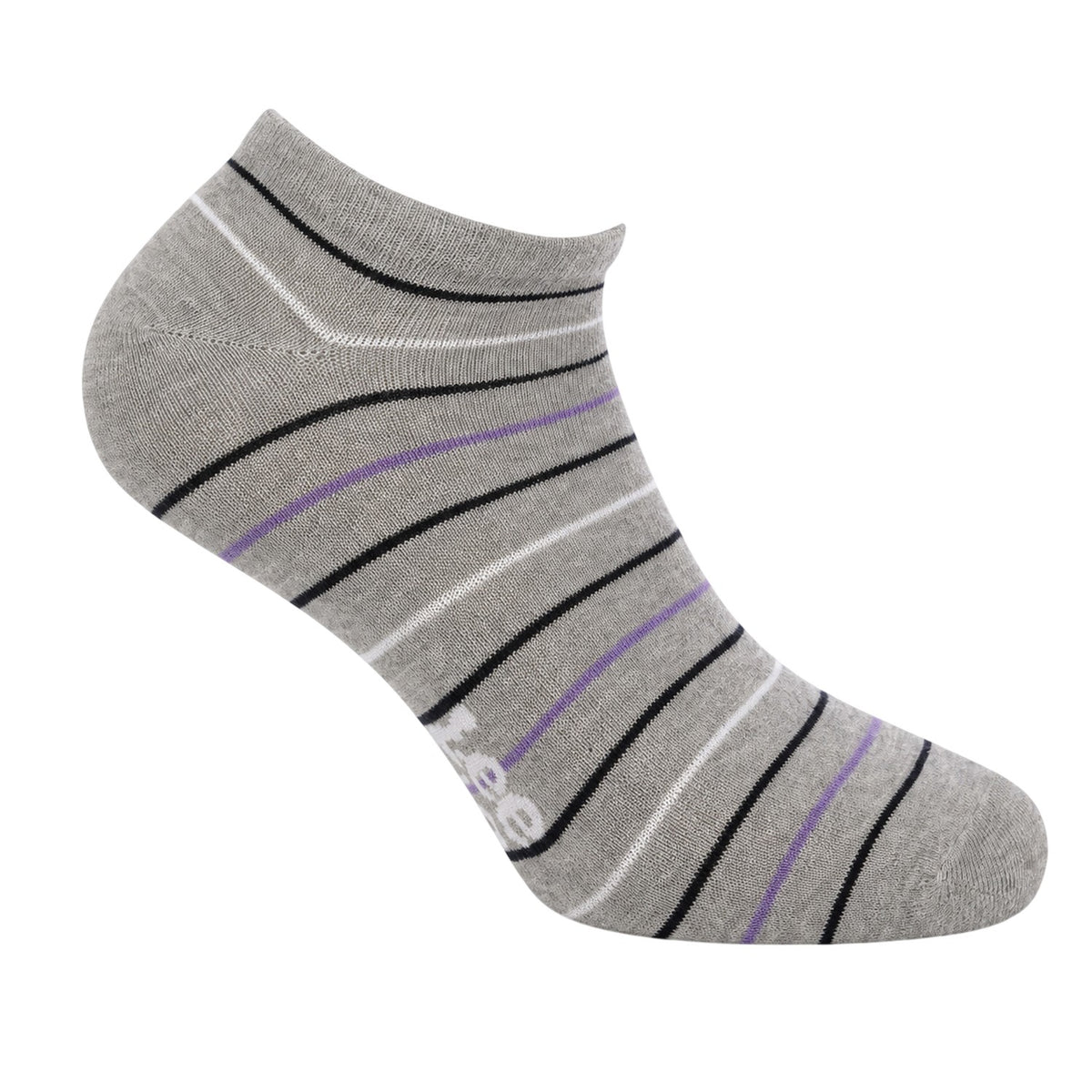 Grey - Side - Lee Womens-Ladies Stars Liner Socks (Pack of 3)