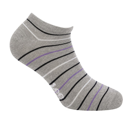 Grey - Side - Lee Womens-Ladies Stars Liner Socks (Pack of 3)