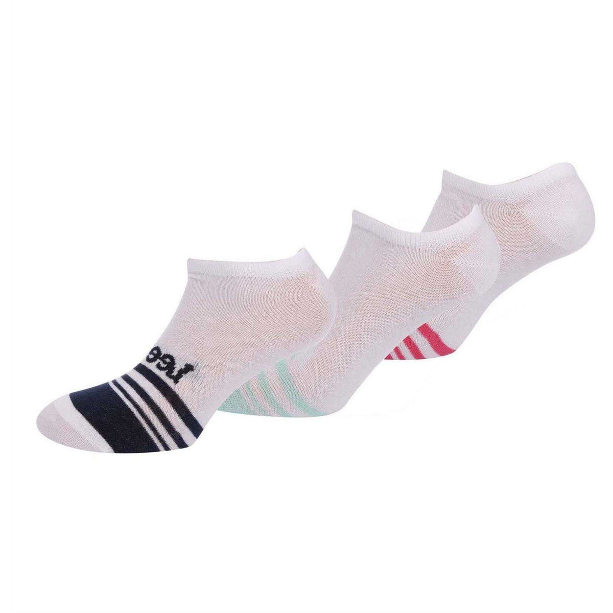 White - Back - Lee Womens-Ladies Cotton Liner Socks (Pack of 3)