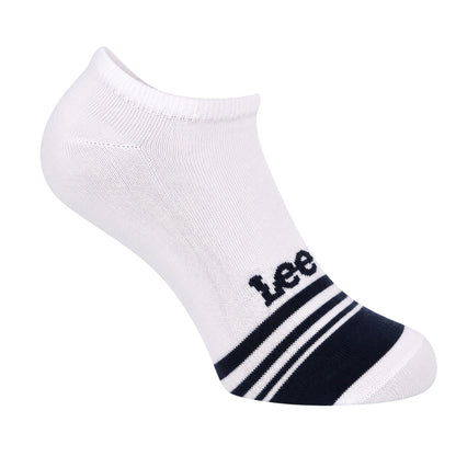 White - Side - Lee Womens-Ladies Cotton Liner Socks (Pack of 3)