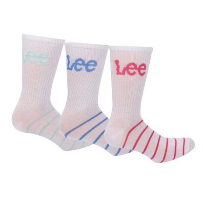 White - Front - Lee Womens-Ladies Sports Socks (Pack of 3)