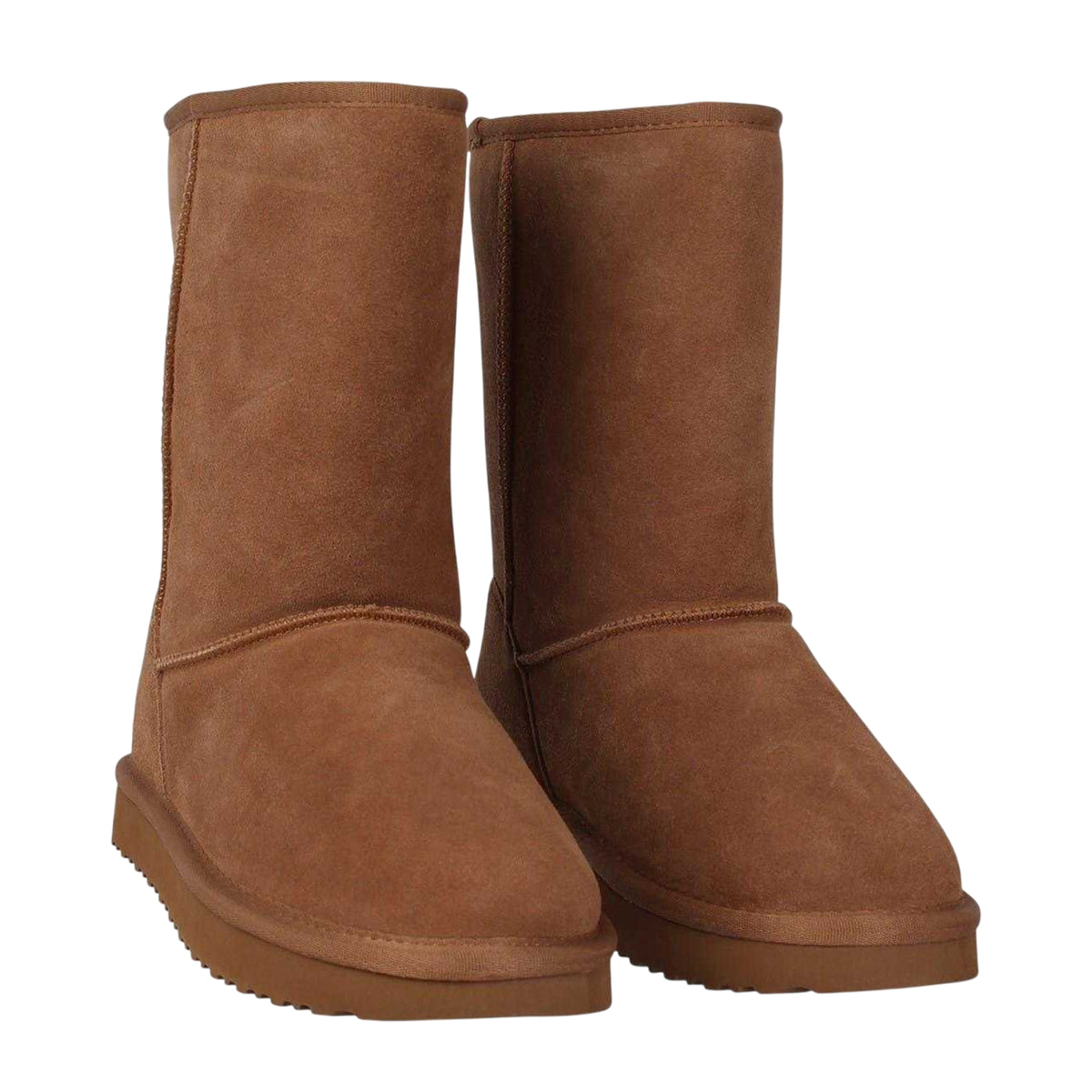 Tan - Side - Jack Wills Womens-Ladies Suede Mid Calf Boots
