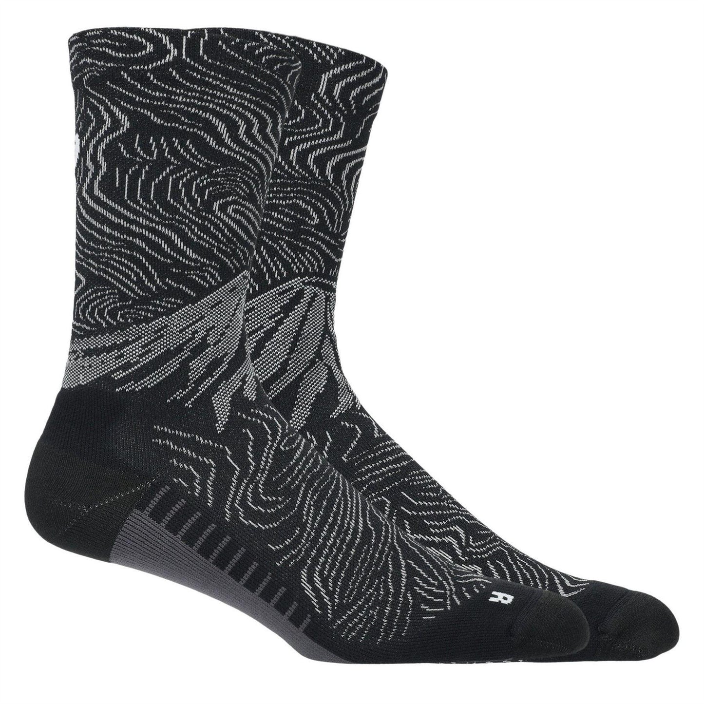 Black-Cloud Grey - Front - Asics Unisex Adult Patterned Crew Socks