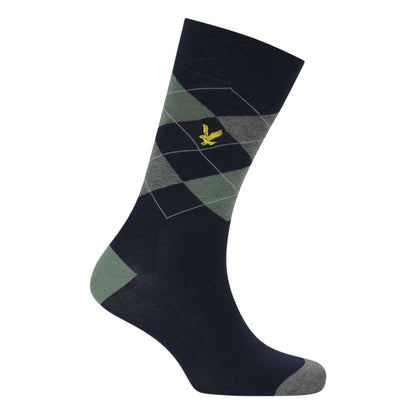 Grey - Back - Lyle & Scott Mens Barwood Assorted Designs Ankle Socks (Pack of 3)