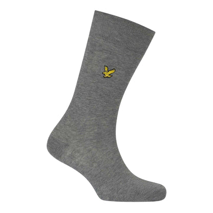 Grey - Side - Lyle & Scott Mens Barwood Assorted Designs Ankle Socks (Pack of 3)