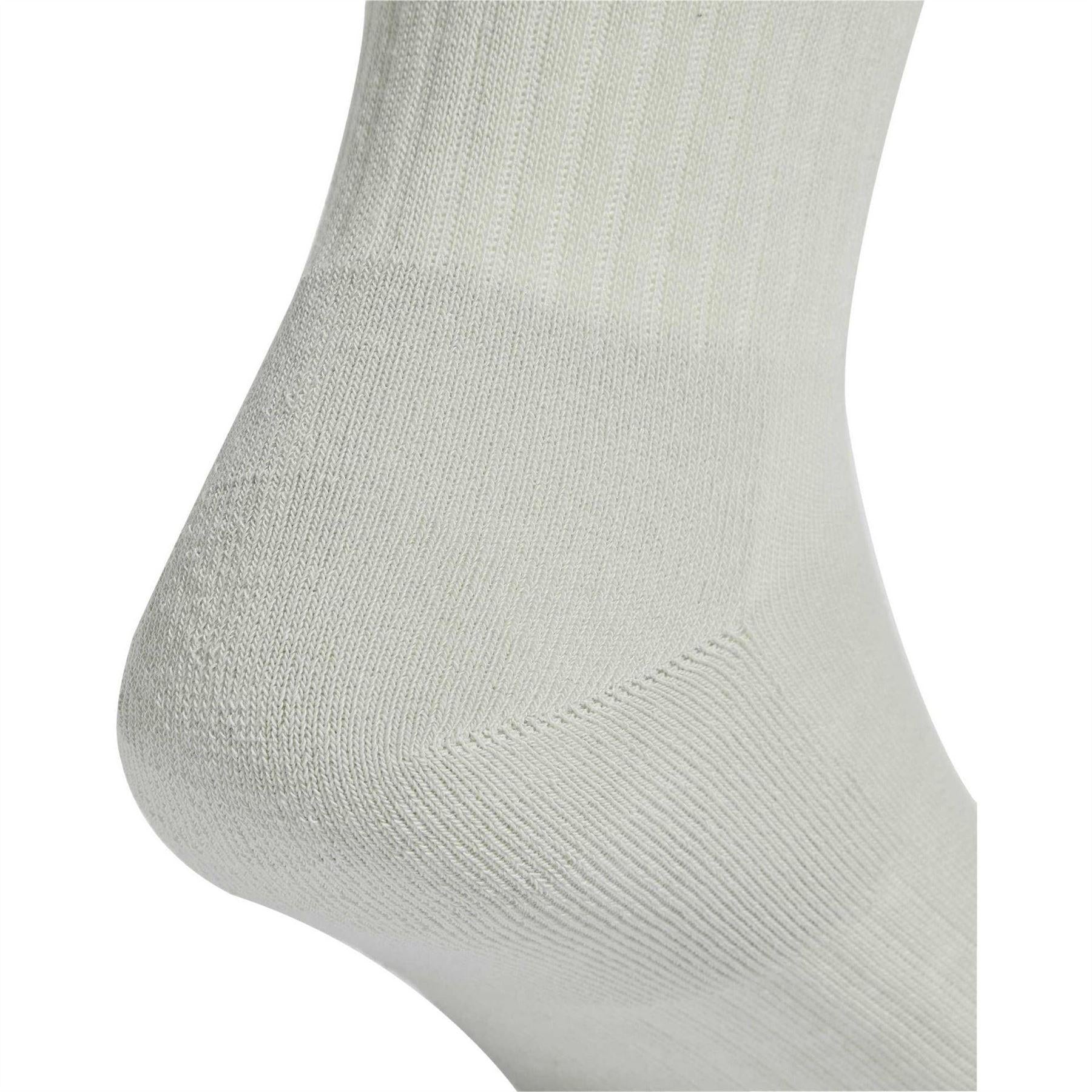 White - Side - Adidas Unisex Adult 3 Stripes Cushioned Crew Socks (Pack of 3)