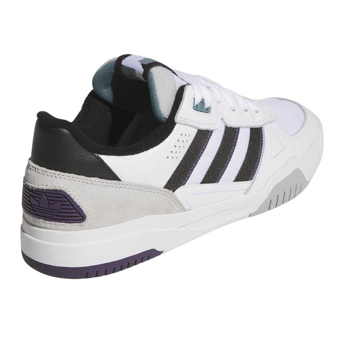 Absolute White-Core Black-Aurora Black - Back - Adidas Mens Tekkira Cup 3 Stripes Leather Walking Shoes
