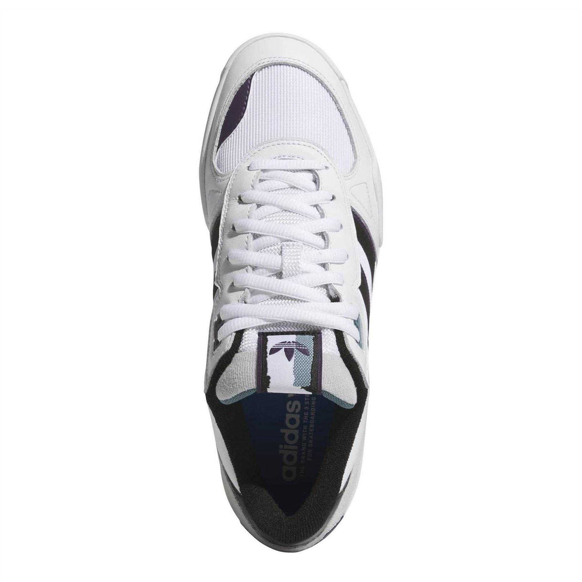 Absolute White-Core Black-Aurora Black - Lifestyle - Adidas Mens Tekkira Cup 3 Stripes Leather Walking Shoes