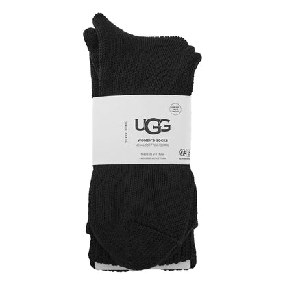 Black - Side - UGG Womens-Ladies Slouch Knee High Socks