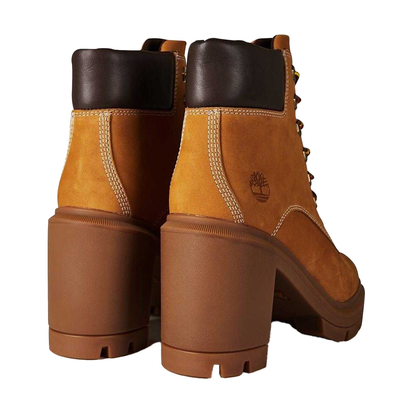 Wheat - Back - Timberland Womens-Ladies Allington Nubuck High Block Heel Ankle Boots