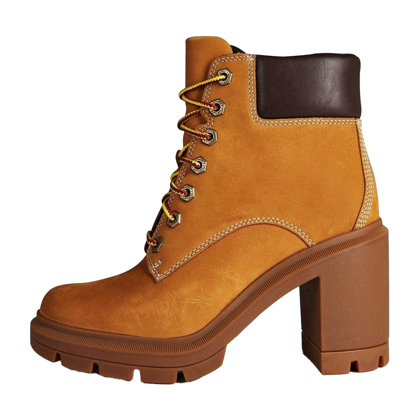 Wheat - Side - Timberland Womens-Ladies Allington Nubuck High Block Heel Ankle Boots