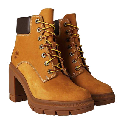 Wheat - Lifestyle - Timberland Womens-Ladies Allington Nubuck High Block Heel Ankle Boots