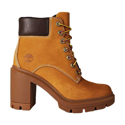 Wheat - Front - Timberland Womens-Ladies Allington Nubuck High Block Heel Ankle Boots