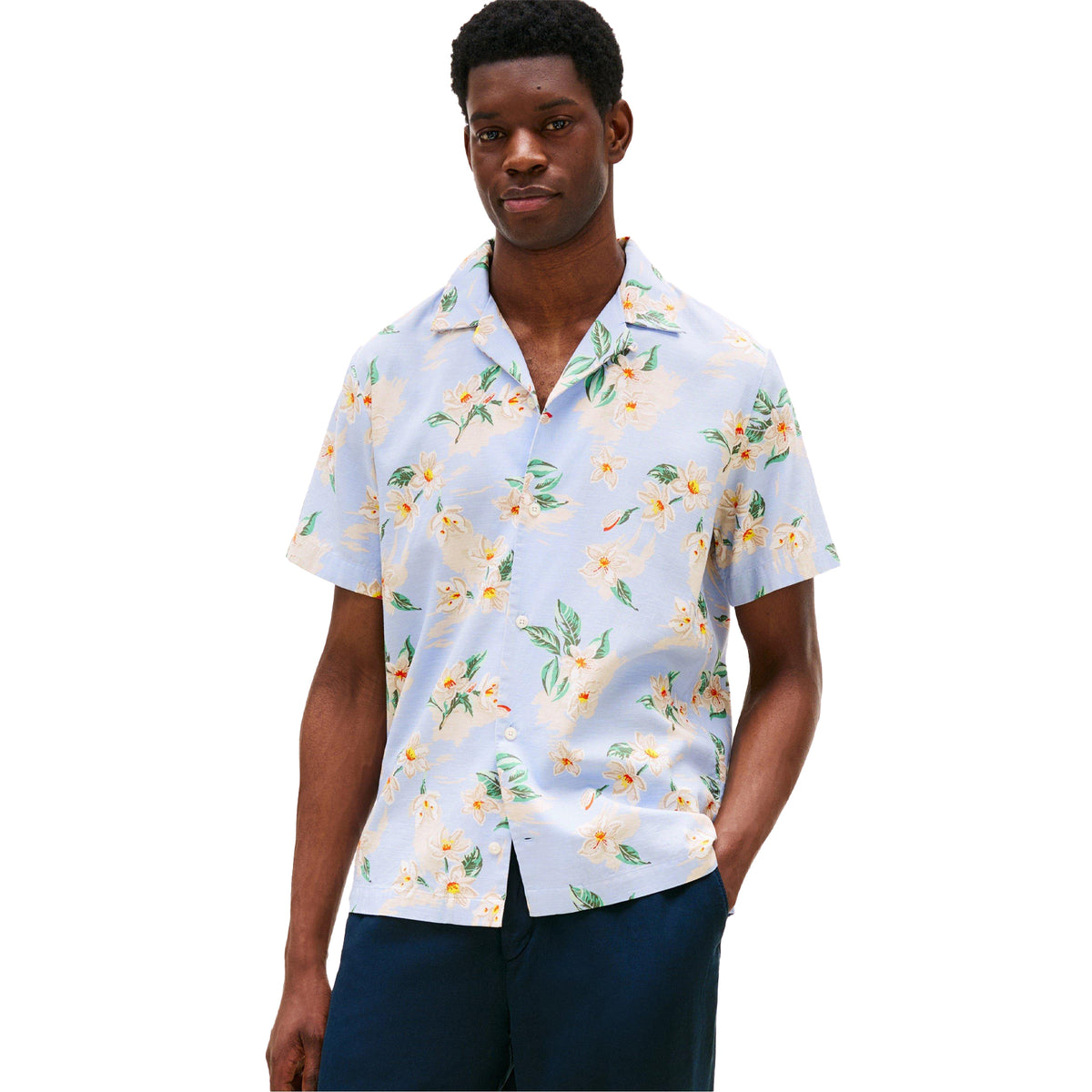 Sweet Blue - Side - Tommy Hilfiger Mens Floral Lightweight Shirt