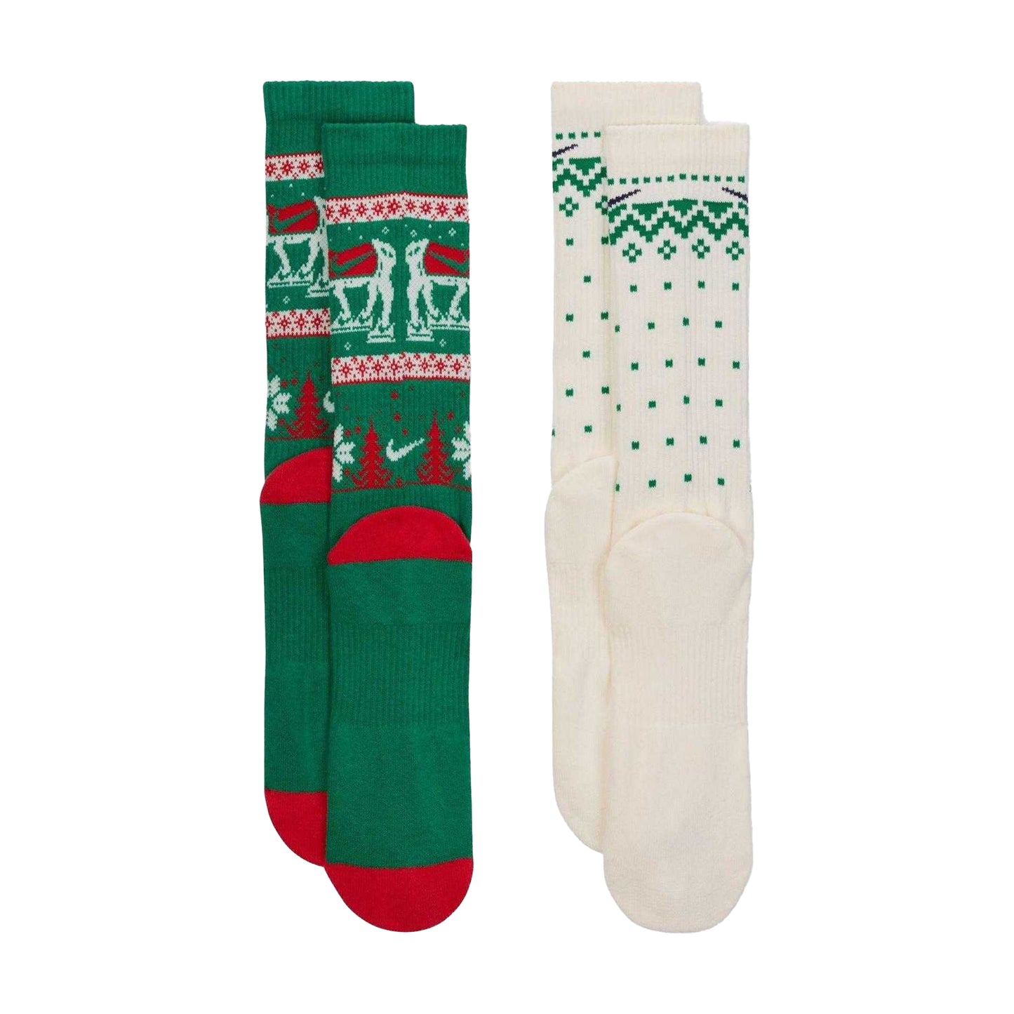 Multicoloured - Back - Nike Unisex Adult Christmas Crew Socks (Pack of 2)