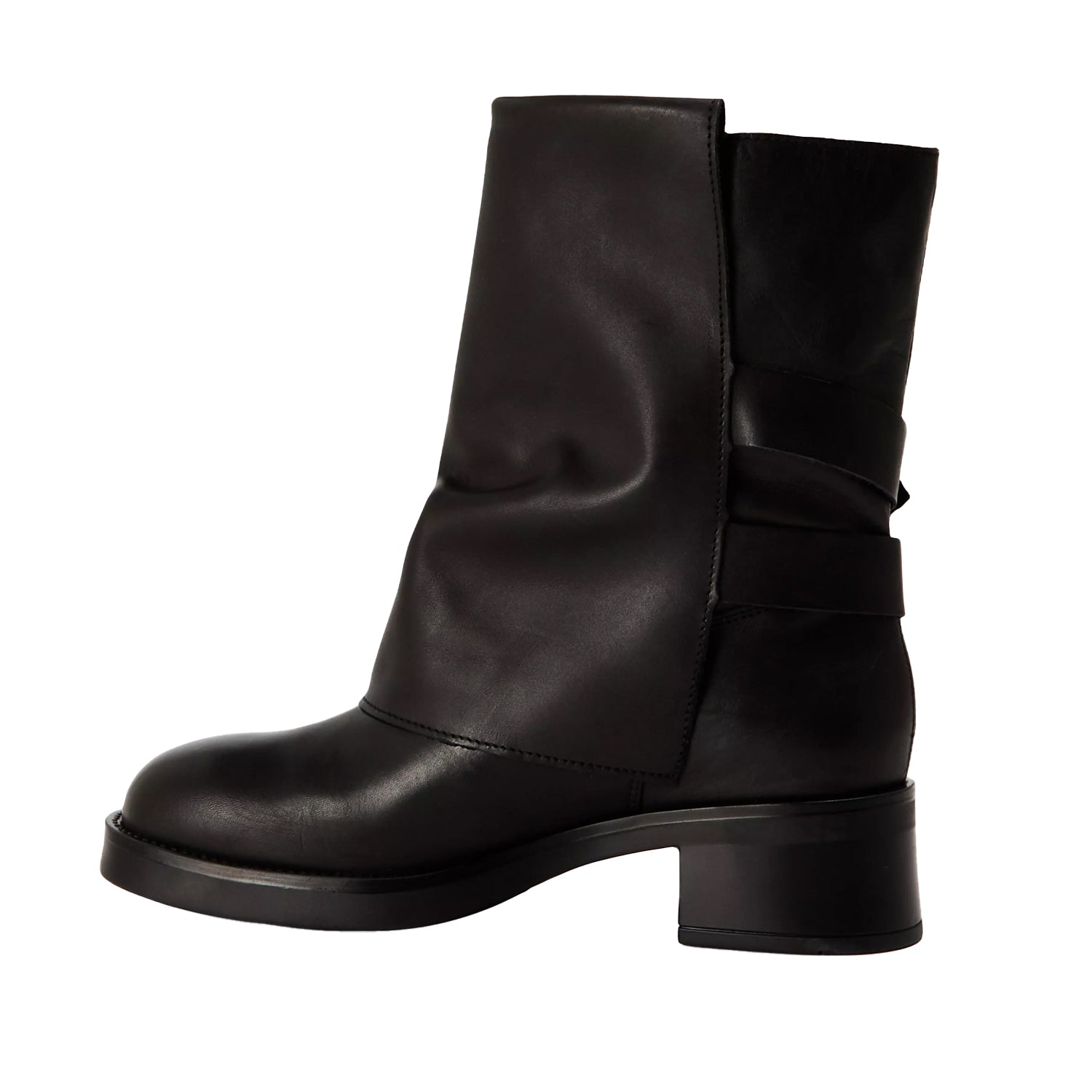Black - Back - Steve Madden Womens-Ladies Bonfire Trench Metallic Block Heel Ankle Boots