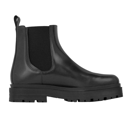 Off Black - Front - Represent Mens Leather Platform Chelsea Boots