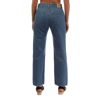Blue - Back - Boss Womens-Ladies Cropped Straight Cut Jeans