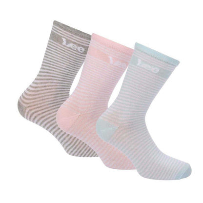 Pink - Front - Lee Womens-Ladies Cotton Blend Ankle Socks (Pack of 3)