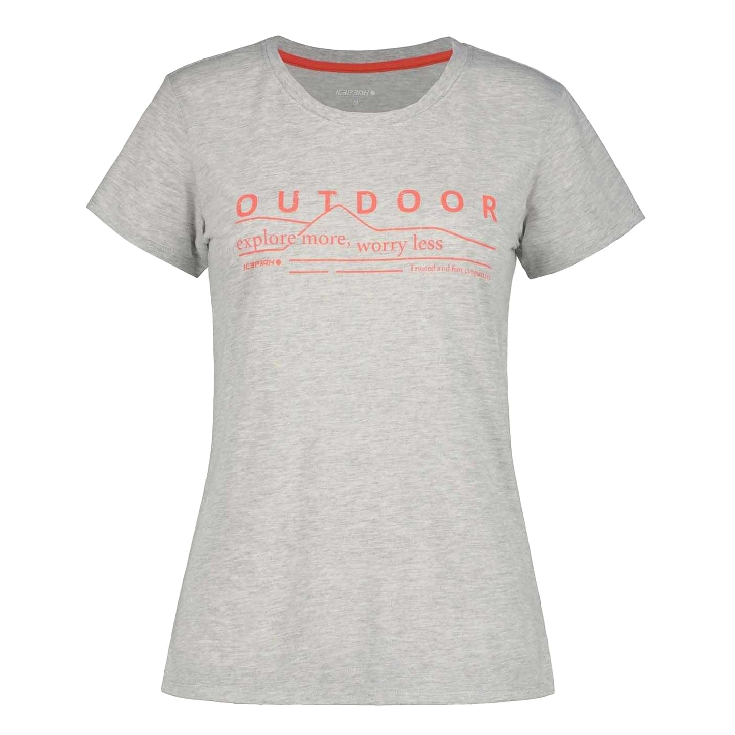 Grey-Orange - Front - Icepeak Womens-Ladies Belcher Performance T-Shirt