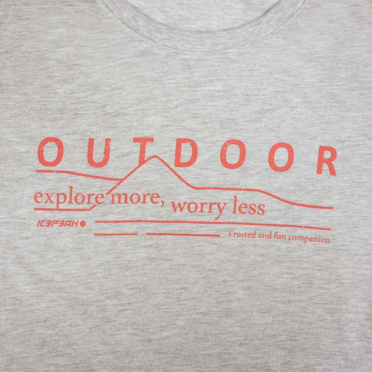 Grey-Orange - Side - Icepeak Womens-Ladies Belcher Performance T-Shirt