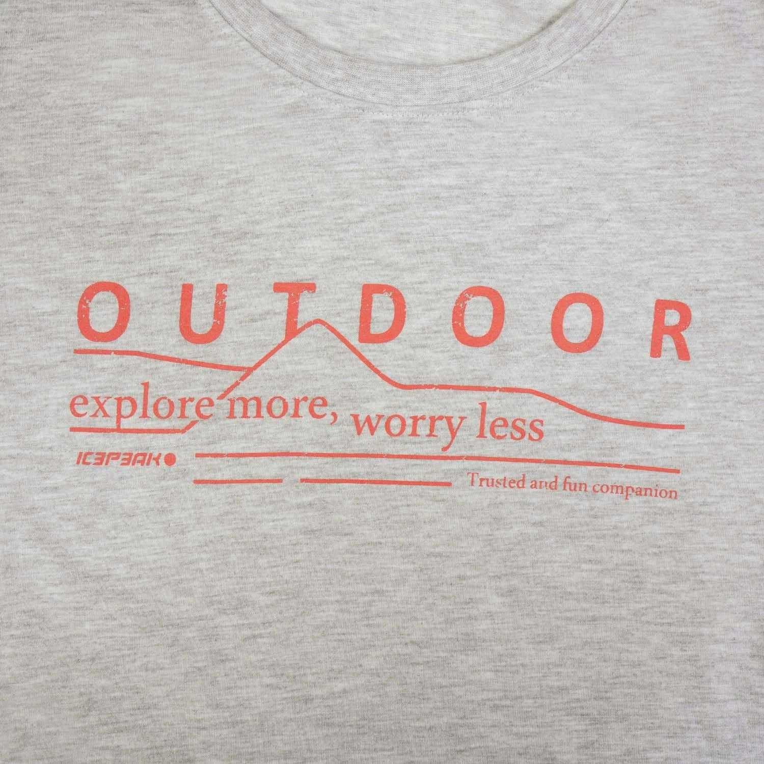 Grey-Orange - Side - Icepeak Womens-Ladies Belcher Performance T-Shirt