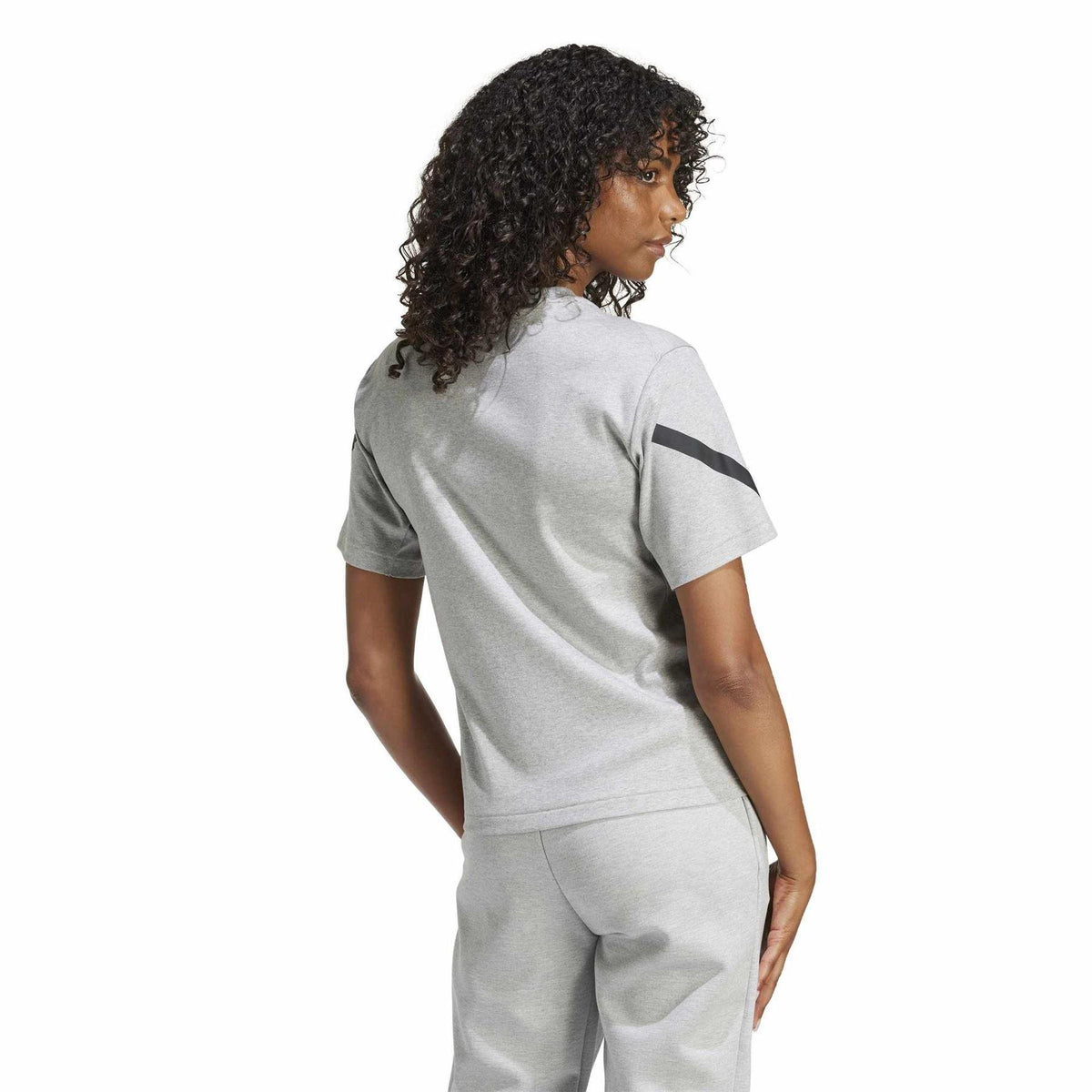 Medium Heather Grey - Back - Adidas Womens-Ladies Z.N.E. Logo T-Shirt