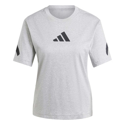Medium Heather Grey - Front - Adidas Womens-Ladies Z.N.E. Logo T-Shirt