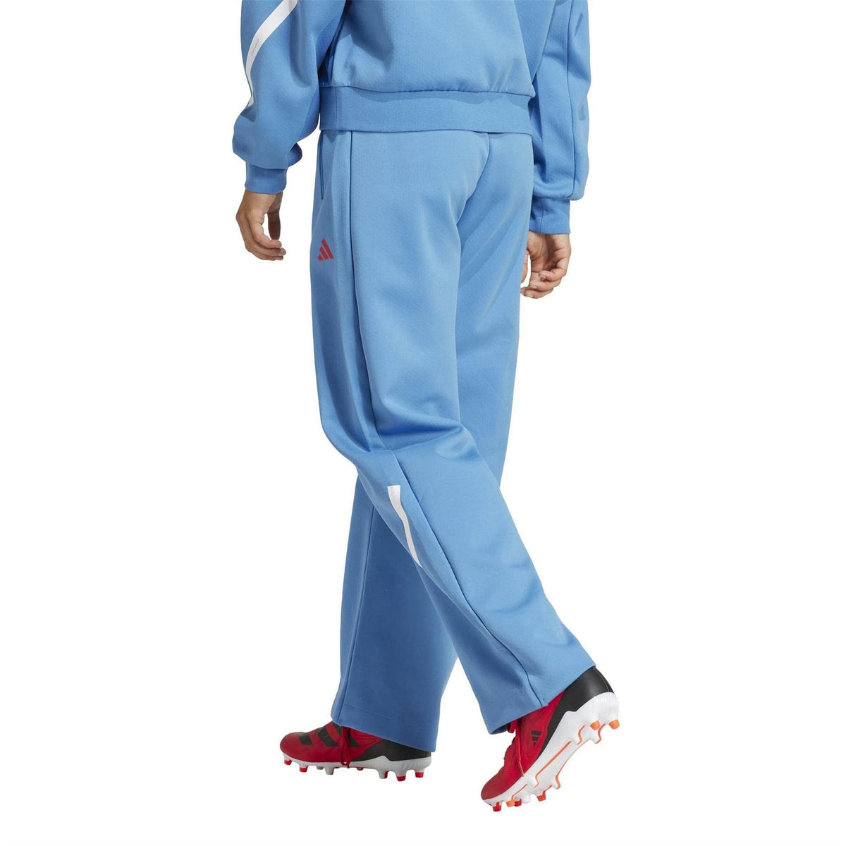 Blue - Back - Adidas Womens-Ladies Wide Leg Tracksuit Bottoms