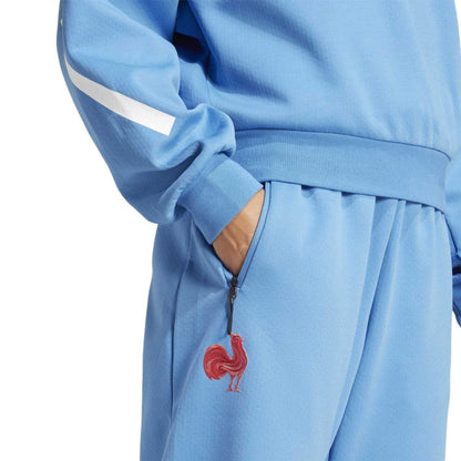 Blue - Side - Adidas Womens-Ladies Wide Leg Tracksuit Bottoms