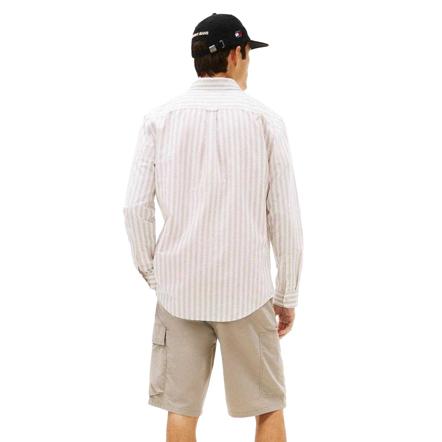 Mink - Back - Tommy Jeans Mens Oxford Long-Sleeved Button-Down Shirt