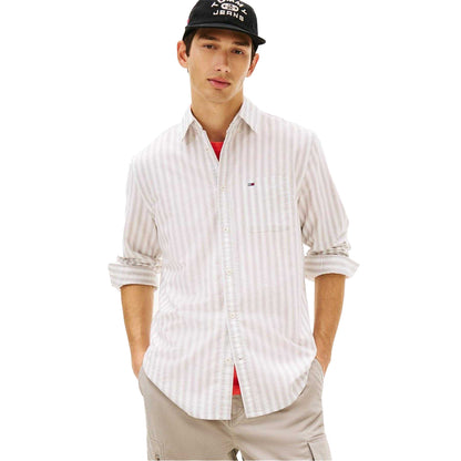 Mink - Lifestyle - Tommy Jeans Mens Oxford Long-Sleeved Button-Down Shirt