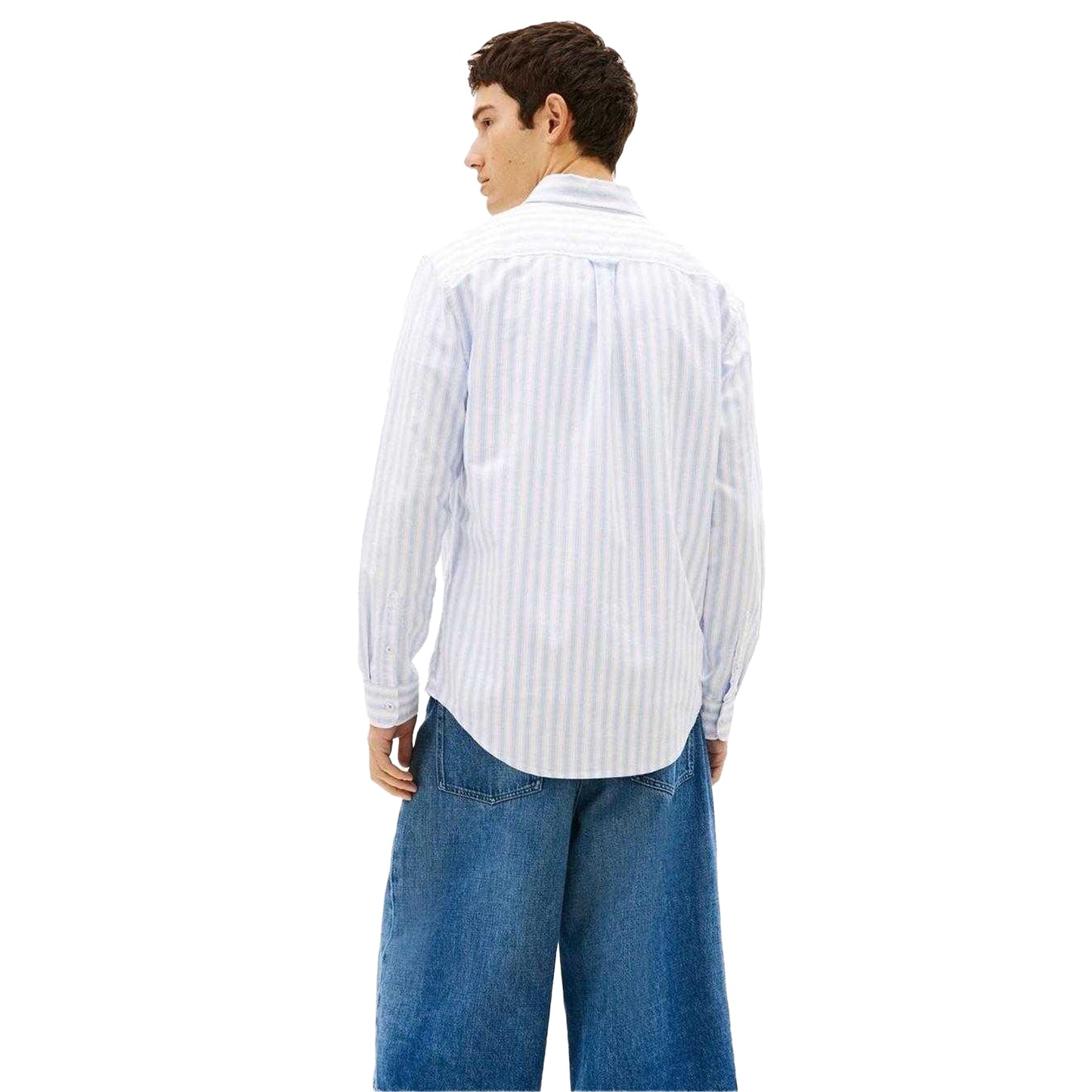 Twilight Blue - Back - Tommy Jeans Mens Oxford Long-Sleeved Button-Down Shirt
