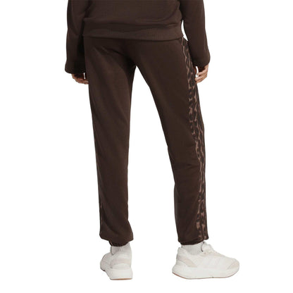 Coffee - Back - Adidas Womens-Ladies Leopard Print Joggers
