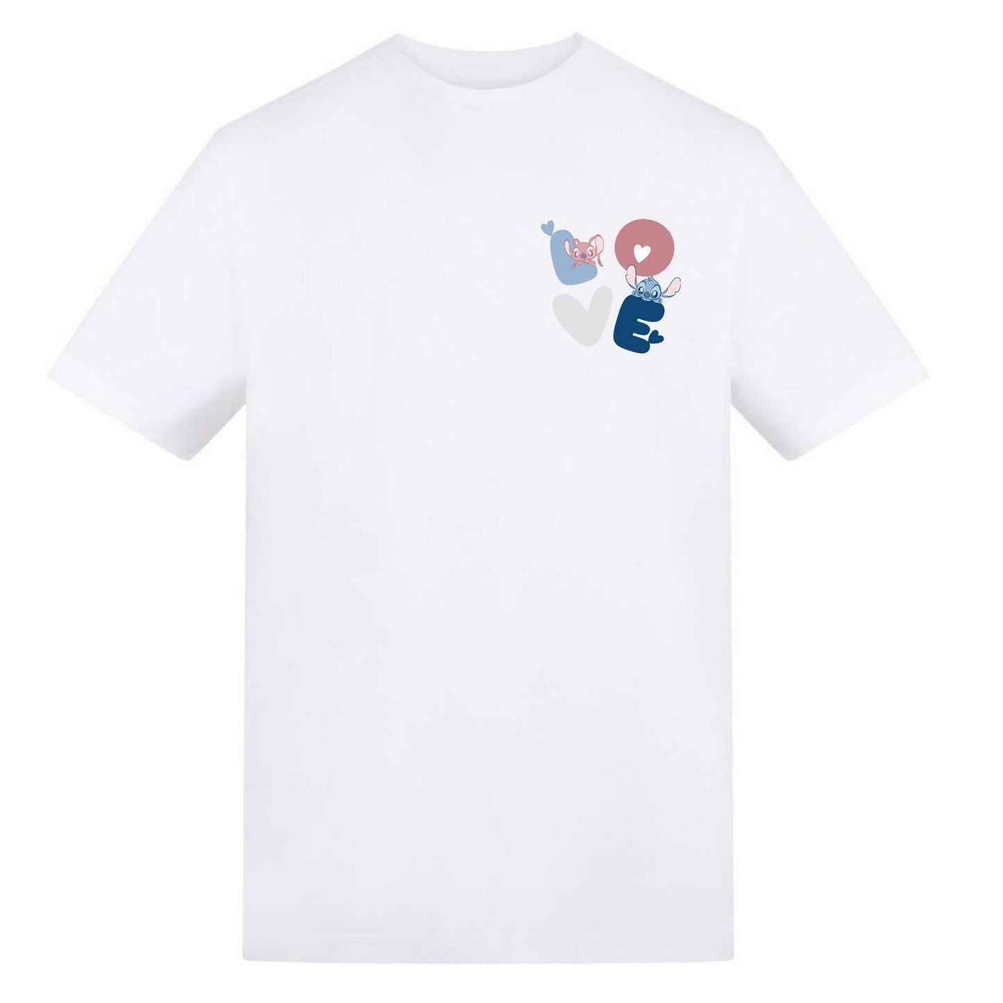 White - Front - Lilo & Stitch Unisex Adult Love Valentine`s Day T-Shirt