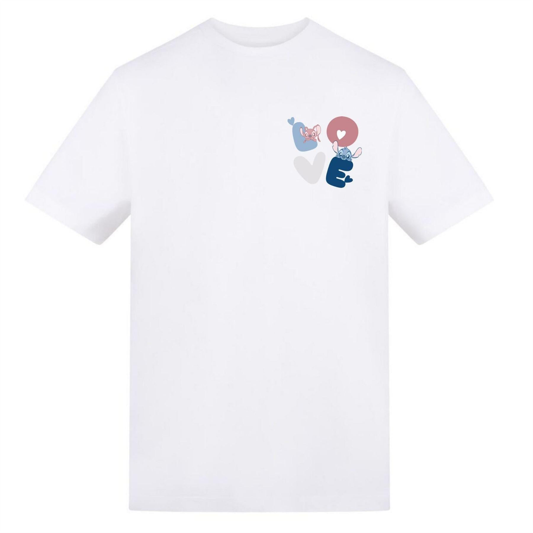 White - Front - Lilo & Stitch Unisex Adult Love Valentine`s Day T-Shirt
