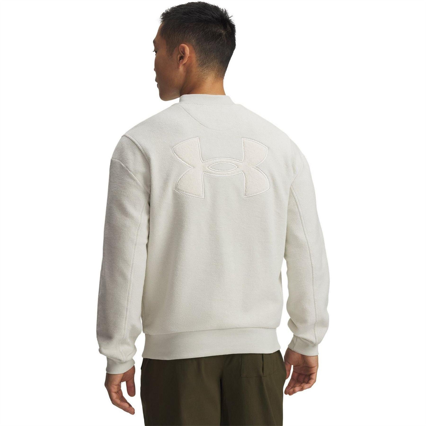 White - Back - Under Armour Mens Embroidered Logo Bomber Jacket