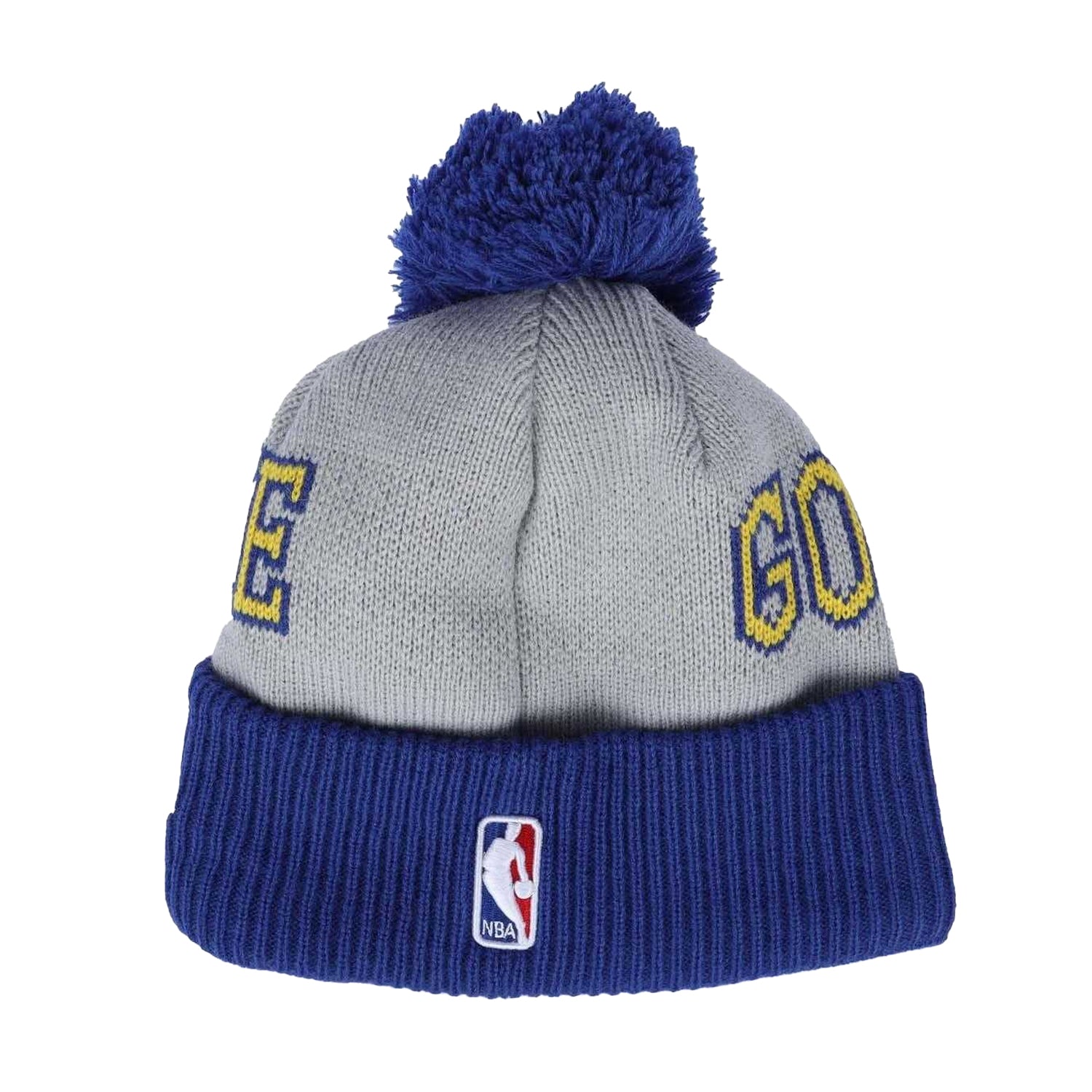 Blue-Grey-Yellow - Back - New Era Mens NBA Tip Off 2013 Golden State Warriors Knitted Bobble Beanie
