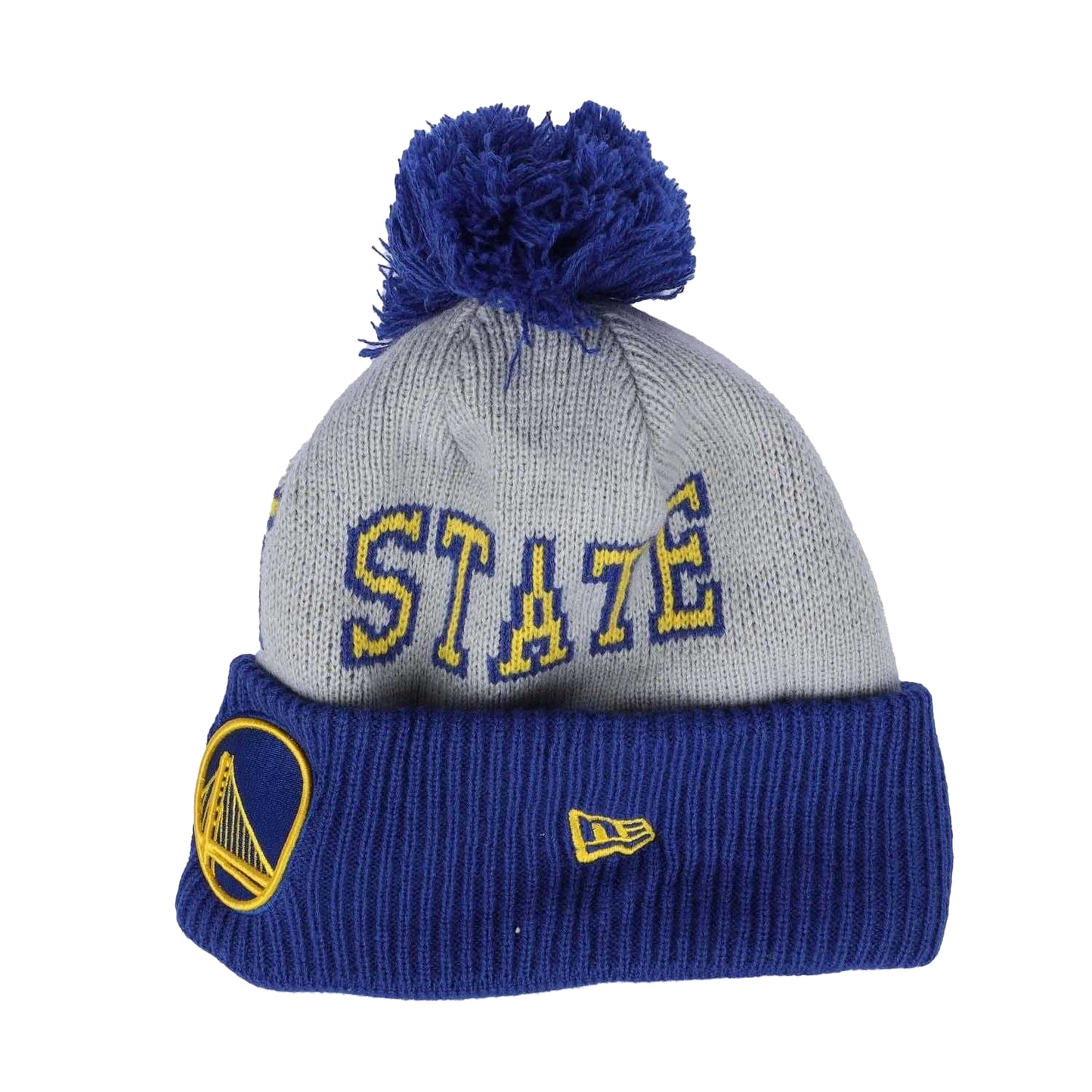 Blue-Grey-Yellow - Lifestyle - New Era Mens NBA Tip Off 2013 Golden State Warriors Knitted Bobble Beanie