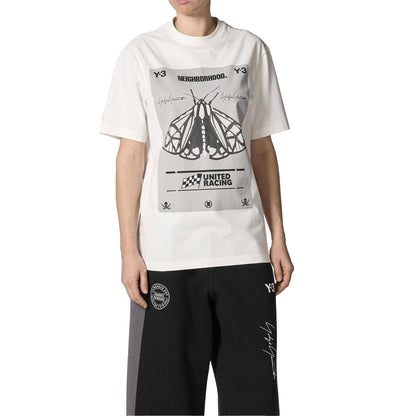 White - Side - Y-3 Mens Neighborhood Moth T-Shirt