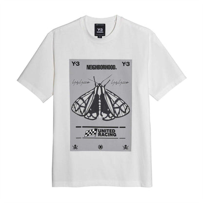White - Front - Y-3 Mens Neighborhood Moth T-Shirt